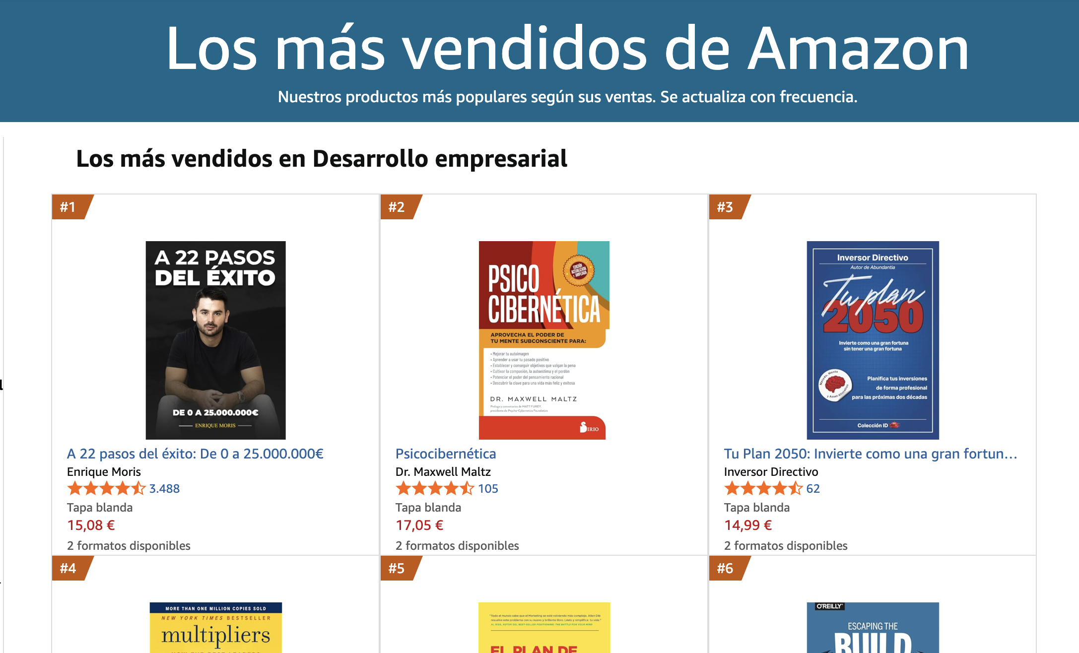 A 22 Pasos del Éxito: De 0 a 25.000.000 € — destacado en Amazon