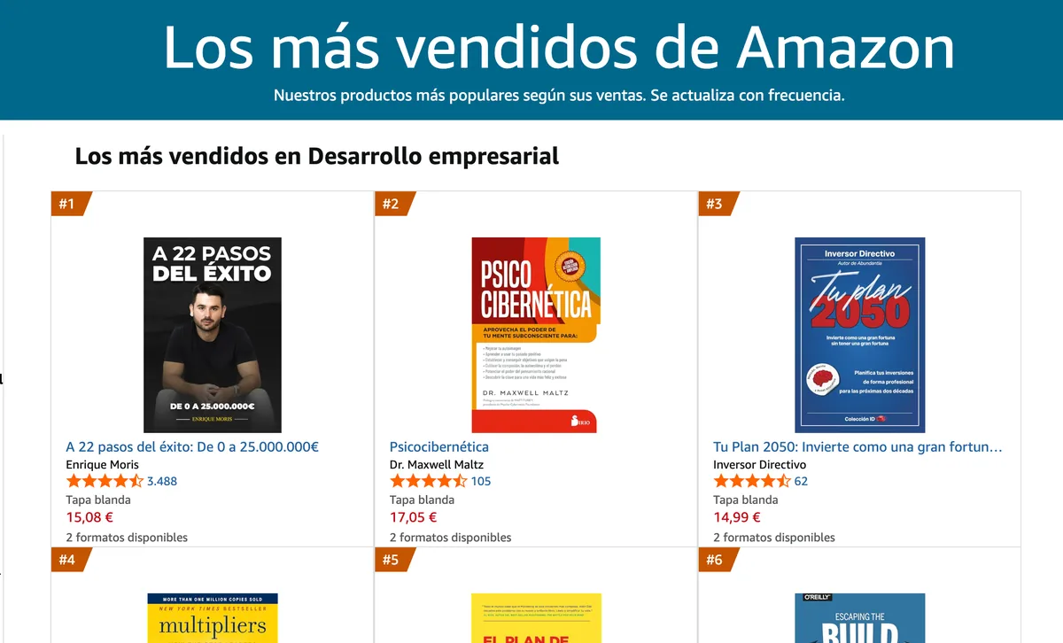 A 22 Pasos del Éxito: De 0 a 25.000.000 € — destacado en Amazon