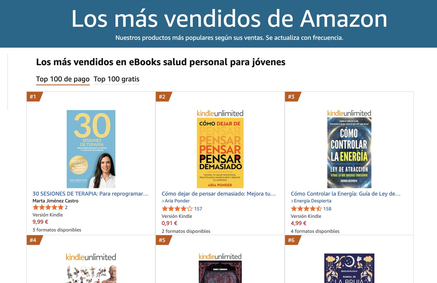 30 Sesiones de Terapia — destacado en Amazon