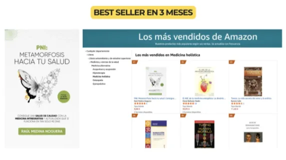 Libro de Raúl Medina, best seller nº1 en los más vendidos de Amazon en 3 meses